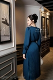 Chân váy xoè Lụa công sở dập ly