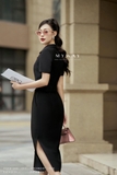 Chân váy ôm midi xẻ tà