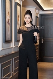 Outlet | Jumsuit cổ ren ALL BLACK