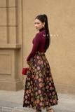 (6 màu) Chân váy xòe họa tiết polka dots sang trọng