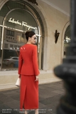 Chân váy ôm midi công sở cạp cao