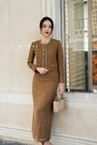 Chân váy A Dạ Tweed xẻ sau