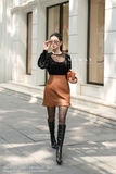 Áo kiểu suông vừa dáng cổ tròn
