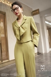 Áo vest kiểu dài tay đính nơ