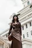 Đầm sơ mi Simili Leather có đai