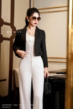 (2 màu) Áo vest dáng ngắn dài tay công sở