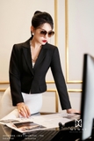 (2 màu) Áo vest dáng ngắn dài tay công sở