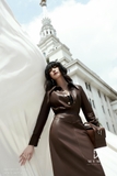 Đầm sơ mi Simili Leather có đai
