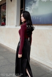 Áo kiểu Cotton Jersey cổ lọ