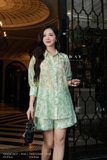(4 màu) Áo sơ mi cổ Đức ren hoa tay lỡ