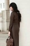 Đầm sơ mi Simili Leather có đai