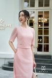 Chân váy xòe midi họa tiết Ren hoa