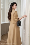 (7 màu) Chân váy xòe dài qua bắp phối khóa sau