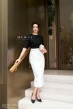 Chân váy ôm dáng midi có xẻ sau