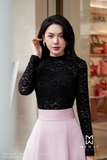 (6 màu) Chân váy xòe họa tiết polka dots sang trọng