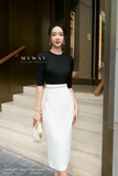 Chân váy ôm dáng midi có xẻ sau