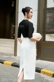 Chân váy ôm dáng midi có xẻ sau
