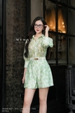 (4 màu) Áo sơ mi cổ Đức ren hoa tay lỡ