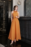 Đầm xòe dáng cổ yếm hoa 3D