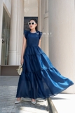 (4 màu) Đầm maxi Voan tay bèo
