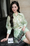 (4 màu) Áo sơ mi cổ Đức ren hoa tay lỡ