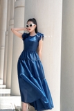 (4 màu) Đầm maxi Voan tay bèo