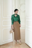 (5 màu) Áo kiểu tay lỡ cổ cut-out phối vạt