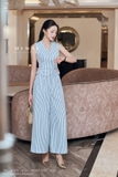 (2 màu) Quần ống vẩy họa tiết hoa