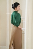 (5 màu) Áo kiểu tay lỡ cổ cut-out phối vạt