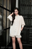 Quần short dáng A họa tiết kẻ