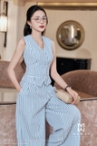 (2 màu) Quần ống vẩy họa tiết hoa