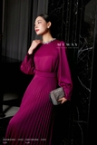 Chân váy xoè Lụa công sở dập ly