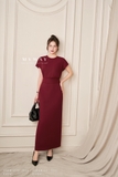 Chân váy A cotton cạp cao có xẻ sau
