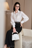 Áo sơ mi suông vừa dáng cổ Đức