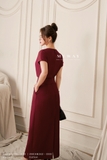 Chân váy A cotton cạp cao có xẻ sau