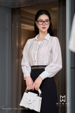 Áo sơ mi suông vừa dáng cổ Đức