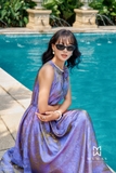 (3 màu) Đầm maxi cổ tròn đính hoa đính ngọc trên mắt cá
