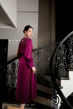 Chân váy xoè Lụa công sở dập ly