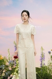 Quần ren ống suông vừa cạp cao
