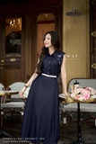 (2 màu) Chân váy A denim xẻ trước
