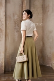 Áo cotton ngắn tay cổ Đức phối màu