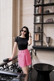 (5 màu) Quần short cạp cao dáng cơ bản