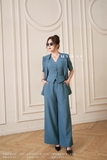 (2 màu) Áo vest công sở cổ 2 ve ngắn tay