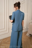 (2 màu) Áo vest công sở cổ 2 ve ngắn tay