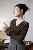 (3 màu) Áo kiểu suông vừa phối cổ cách điệu
