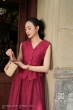 (4 màu) Áo gile cổ tim 4 khuy