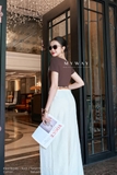 (2 màu) Quần công sở ống suông xếp ly