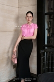 Áo kiểu Tơ ứng dụng cao ngắn tay