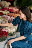 (3 màu) Chân váy đuôi cá họa tiết vân gấm