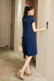 Đầm suông cổ Đức dáng tay chờm